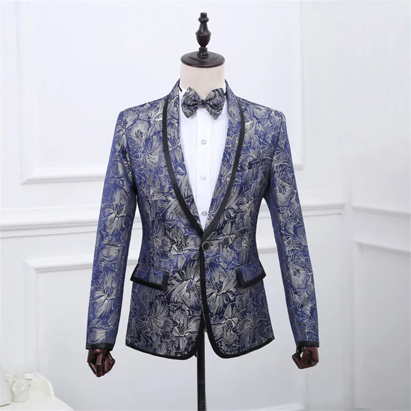 Мужской блейзер с цветочным принтом сценический костюм мужской Chaqueta для мужчин