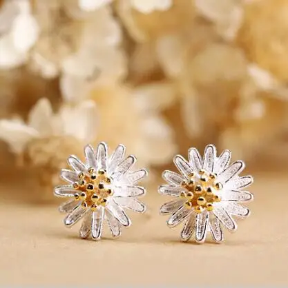 Женские серьги гвоздики DreamySky дизайнерская серьга бижутерия с ромашками|earring
