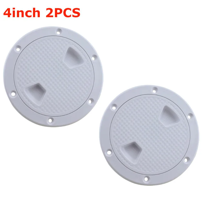 4inch 2PCS " 6" " ABS пластик круглый люк Крышка палубная пластина Нескользящая палубная инспекционная пластина для морских RV яхты Лодка аксессуары белый - Цвет: 4inch 2PCS