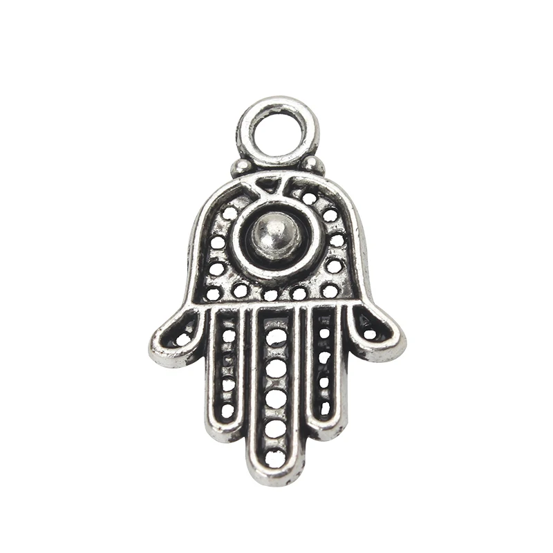 10 шт./лот сплав сглаза Хамса ручной работы антикварный кулон браслет DIY ювелирные