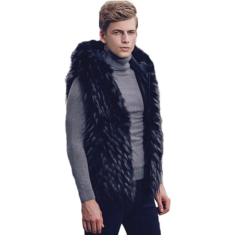 

Winter new tide Men's Fur Vest Men's Vest plush jacket Men's Winter Men's vest Cardigan Large size jacket More size S-5XL 6XL