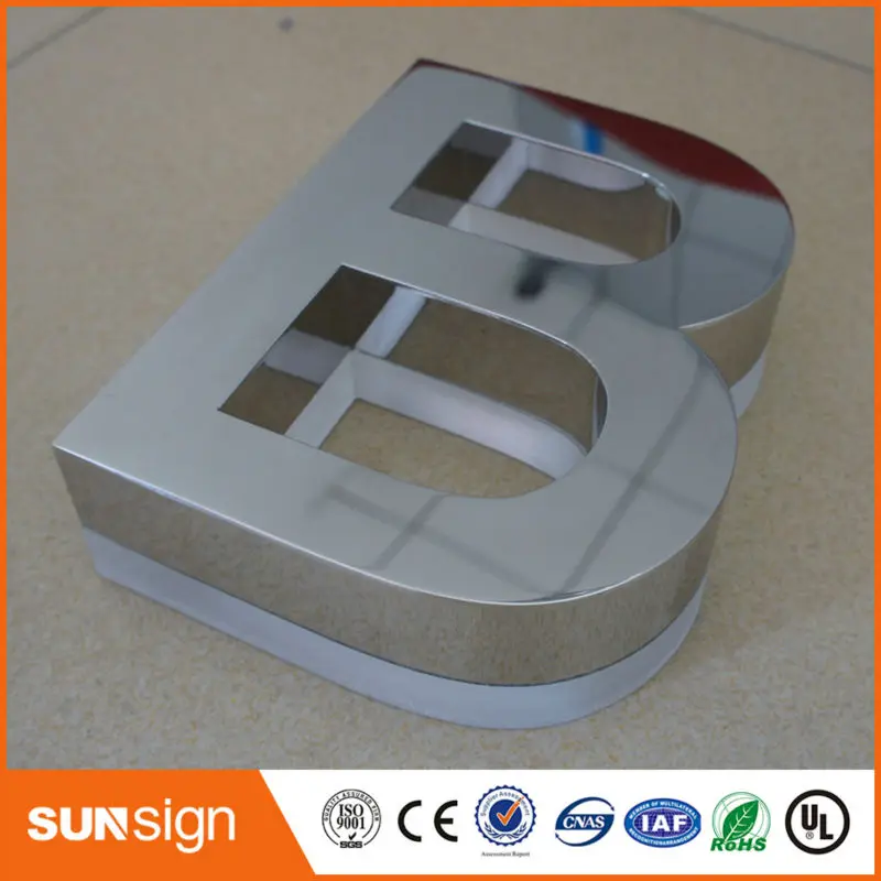 Зеркальная/полированная подсветка Букв из нержавеющей стали | Электронные