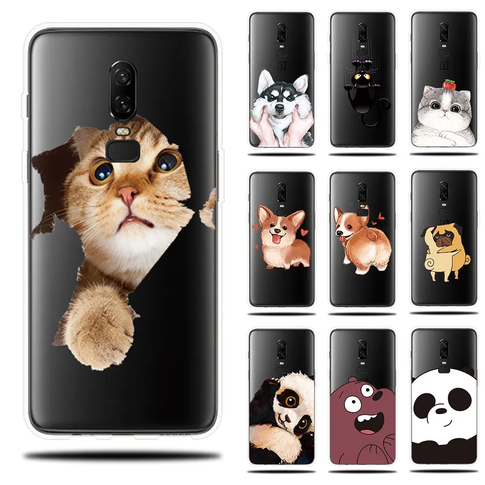Милые собака и кошка с рисунком силиконовый чехол для телефона OnePlus 5 5T 6 T мягкий