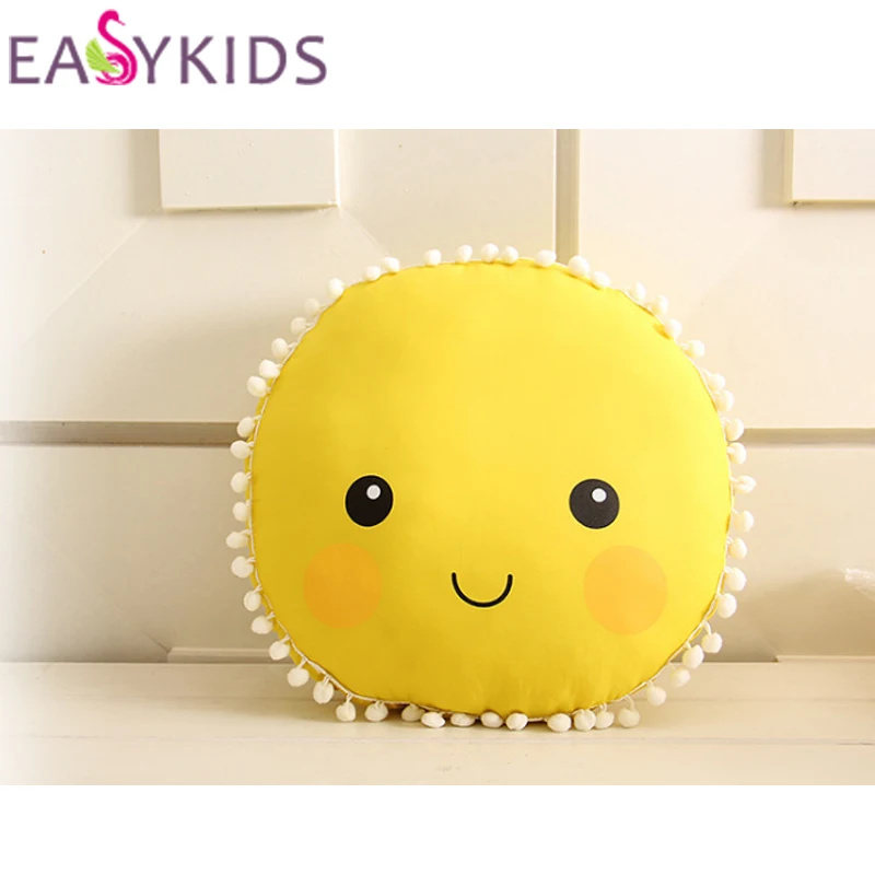 Милая мультяшная подушка для лица с изображением солнца и смайлика Детские