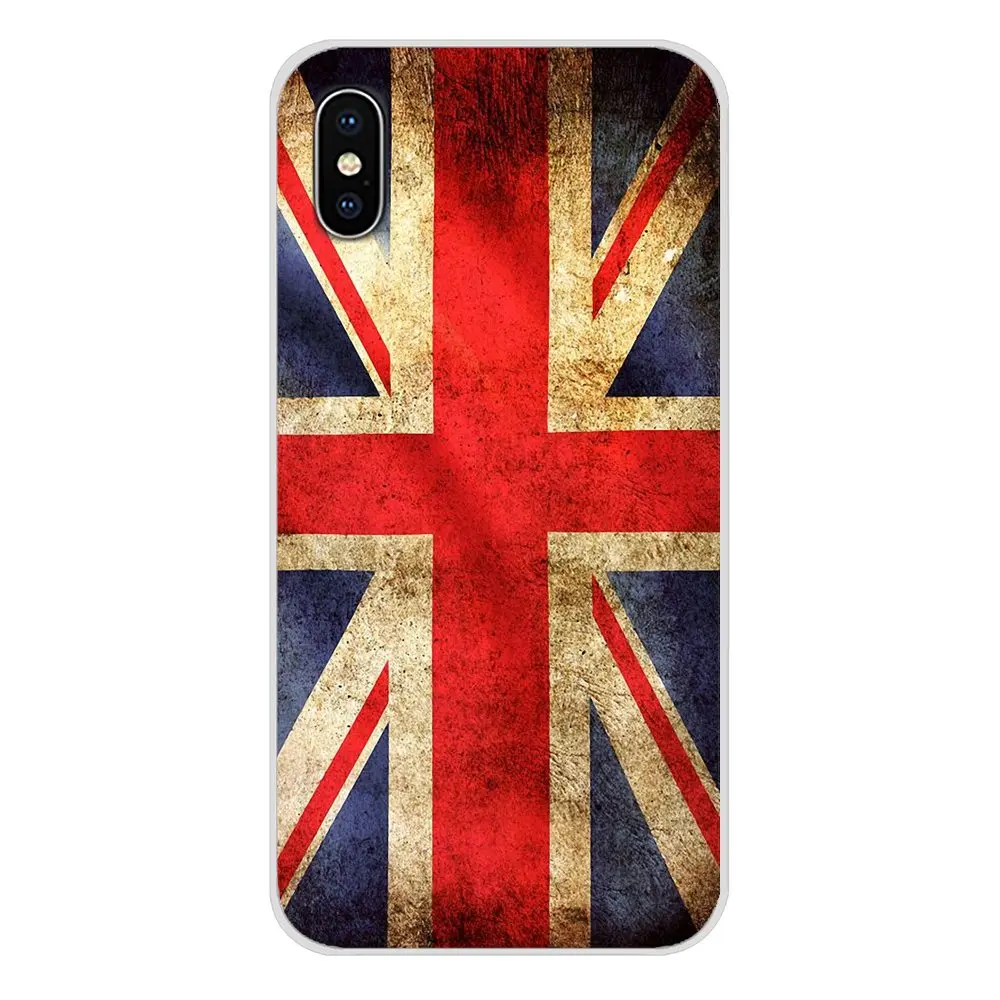 Аксессуары для телефонов с британским флагом Union Jack чехлы Apple iPhone X XR XS MAX 4 4S 5 5S 5C SE 6