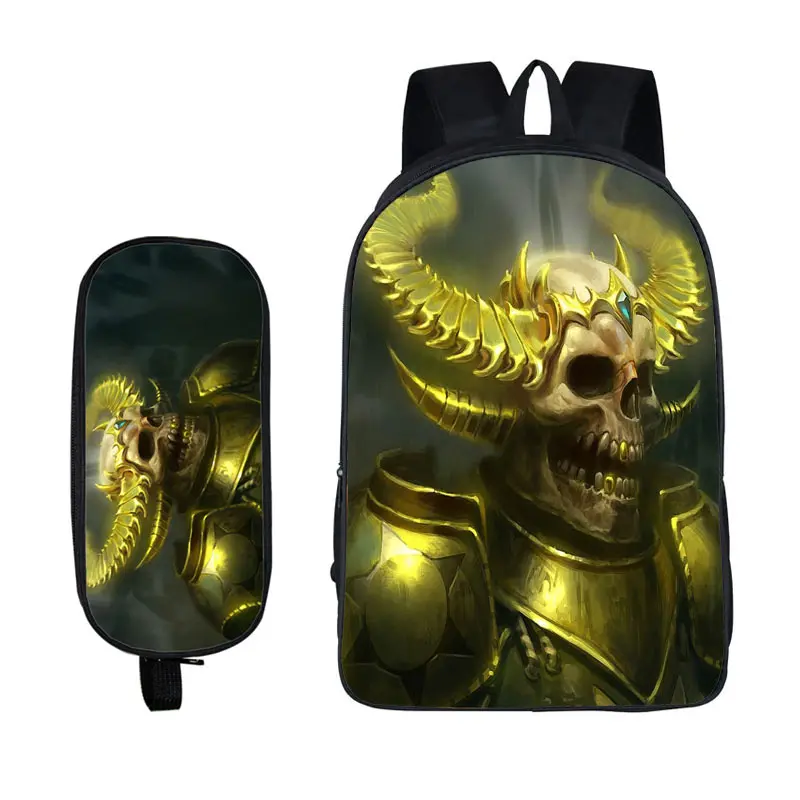 Рюкзак Rock Cold Skull, школьная сумка в стиле аниме, Мультяшные рюкзаки, Детская мода, рюкзак для ноутбука, рюкзак для путешествий для мальчиков-подростков - Цвет: Skull Combo Pack 10