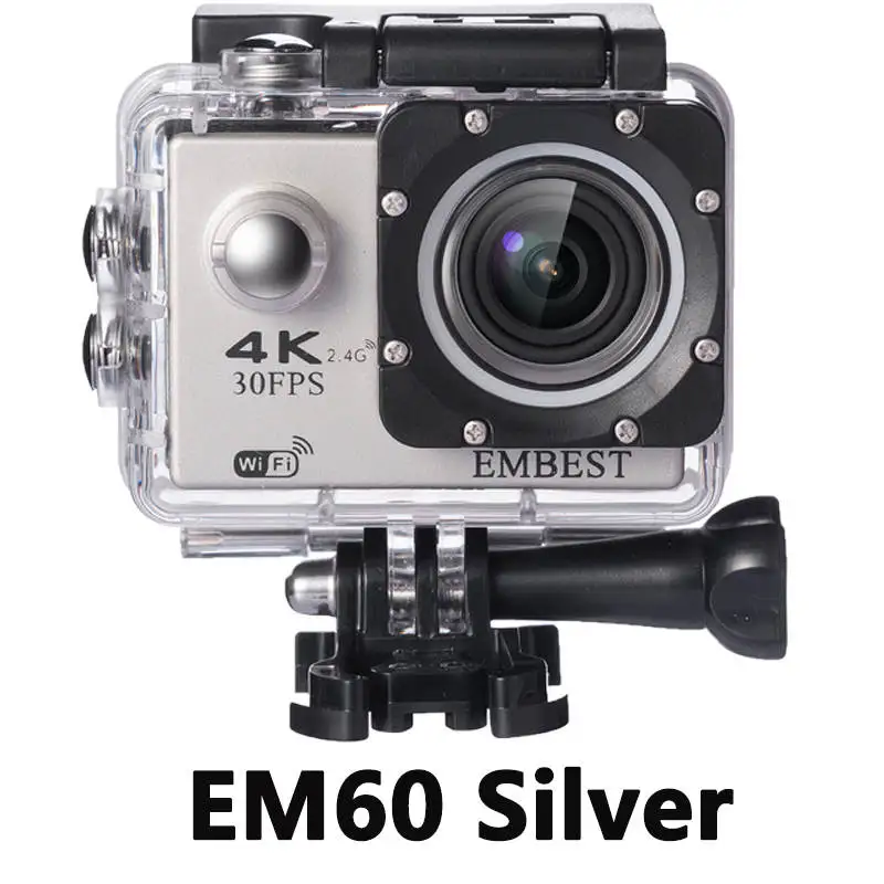 EM60 Silver EMBEST 4 K wifi Удаленная 16 МП Спортивная экшн камера на шлем Ultra HD 170D Водонепроницаемая 30 м Экстремальная Спортивная камера для RC самолета - Цвет: EM60 Silver