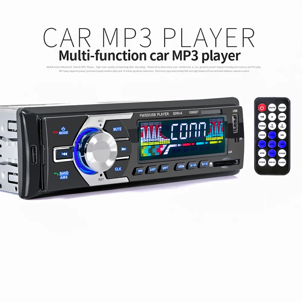 1066BT 2 5 дюймов 1 Din автомобильный Радио Аудио стерео USB AUX FM Станция Bluetooth 12v плеер IN