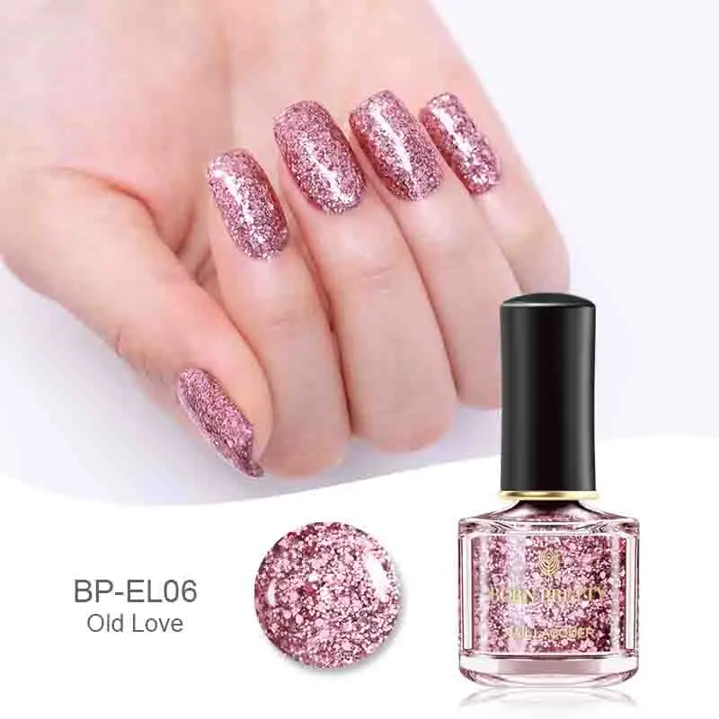 Color34 BORN PRETTY 6ml Iridescent Shiny Holographic Nail Polish Wonderworld Glitter Series Sequins Nail Art Lacquer Manicure Tools - Цвет: Color34