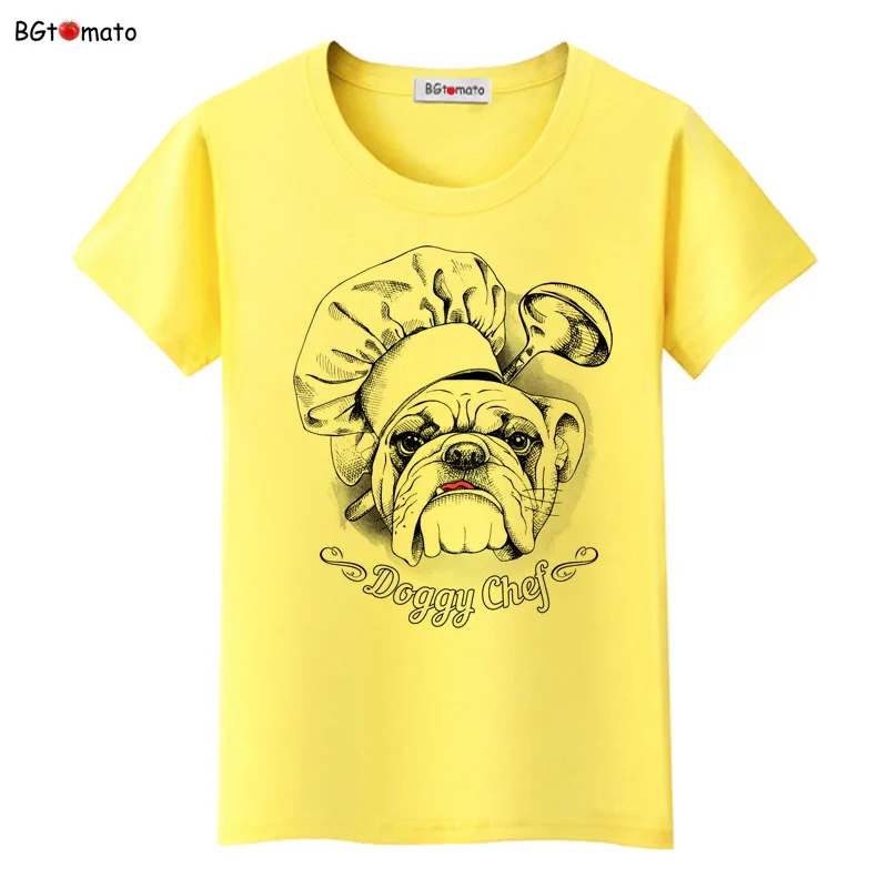 Bgtomato Doggy шеф-повара забавная рубашка с принтом милый стиль летние крутые топы