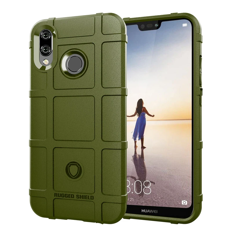 360 градусов полный корпус защитный чехол для huawei P20 Lite Мягкий ТПУ толстый твердый Броня Тактический защитный чехол