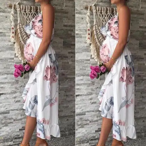 New Beautiful Pregnant Women Front Split Long Maxi Maternity Dress Gown Photo Photography Prop | Мать и ребенок