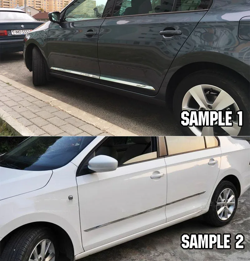Подходит для Skoda Rapid хромированный корпус Молдинг двери боковой линии гарнир накладка протектор Защита акцент подкладка полоса 2012