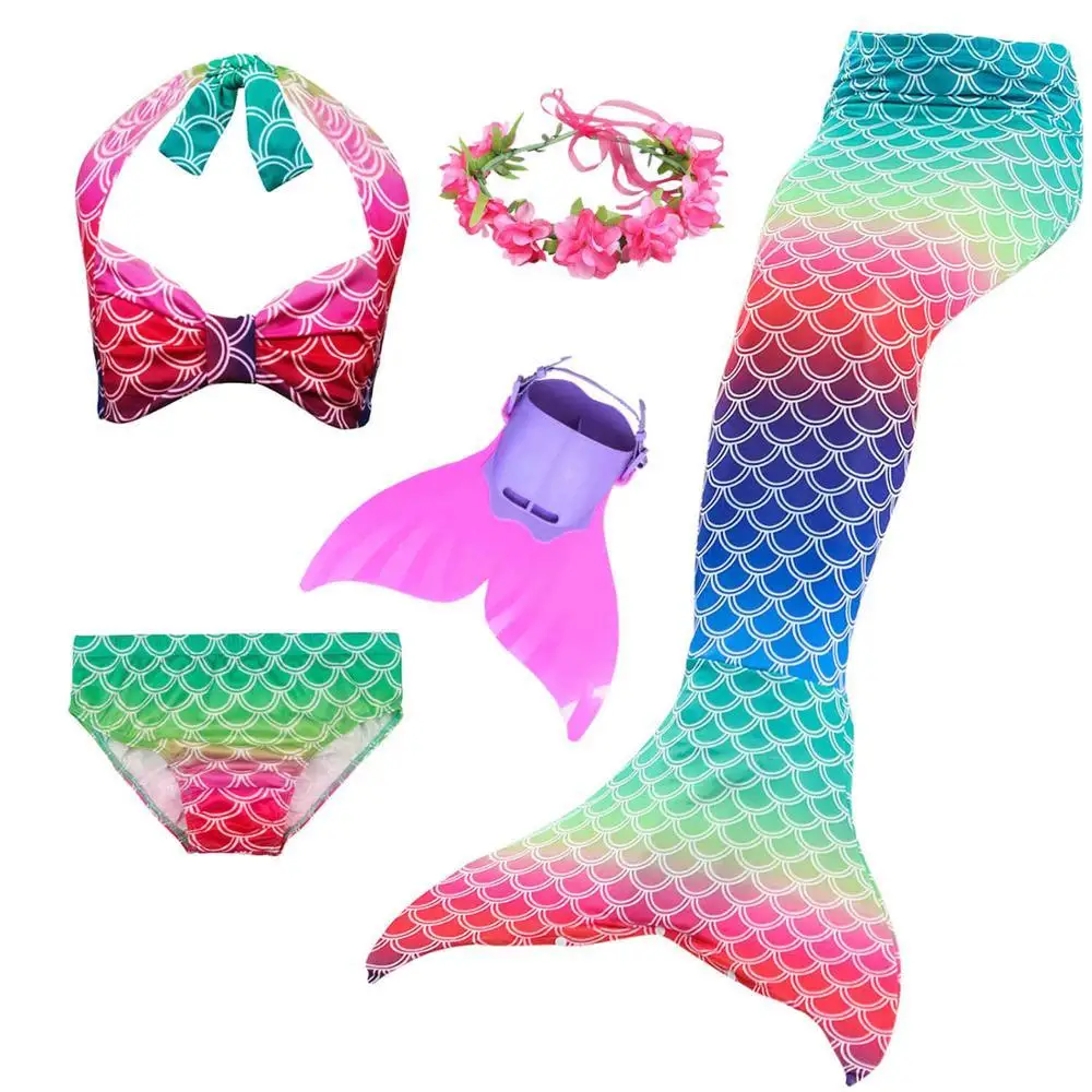 Детский купальник для девочек с хвостами русалки моноласт хвост Ариэль