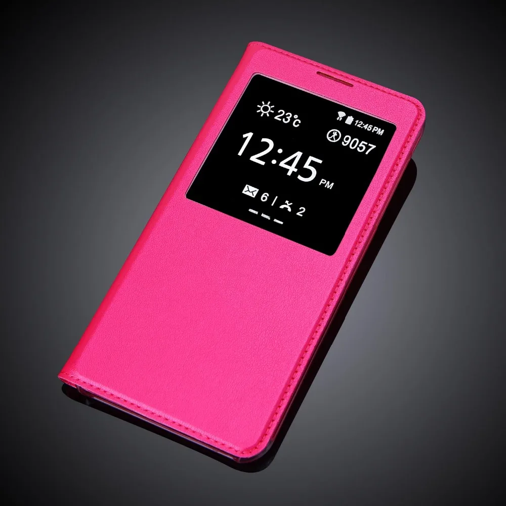 Роскошный чехол-книжка из искусственной кожи с окошком для Samsung Galaxy J7 Plus |