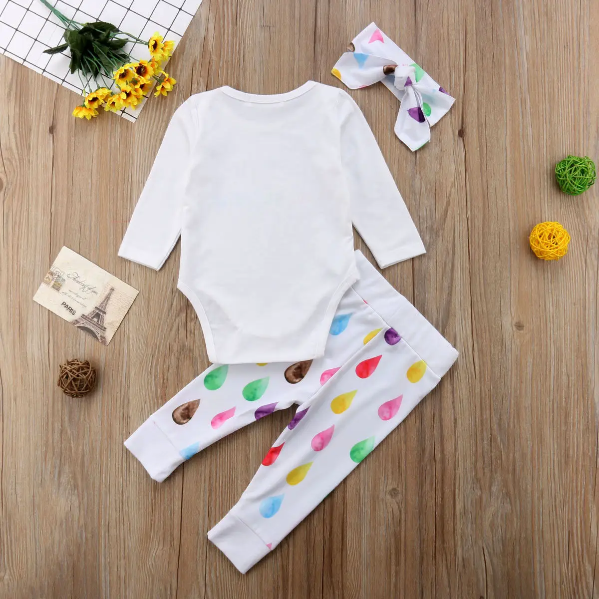 3PCS Pudcoco Newborn Kid Baby Girl Boy Outfits Clothes Bodysuit Long Pants Headband Outfit | Детская одежда и обувь