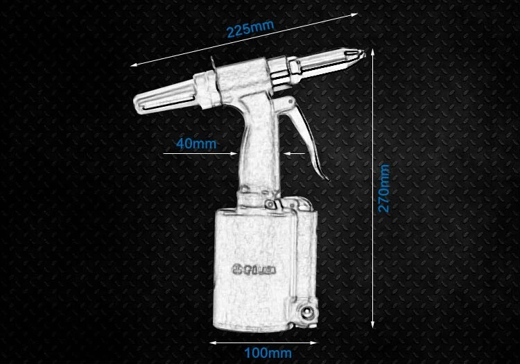 LAOA Промышленного Класса Cordless Пневматический Заклепки Пистолет Нападающий Клепальщик Пневматический Пистолет Работы способность 2.4 мм/3.2 мм/4 мм/4.8 мм Рабочий Диапазон 16 мм