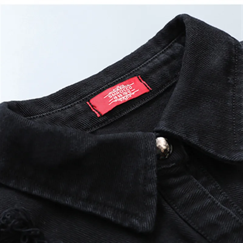 Для женщин мыть без рукавов Длинный джинсовый пиджак куртка с модным принтом