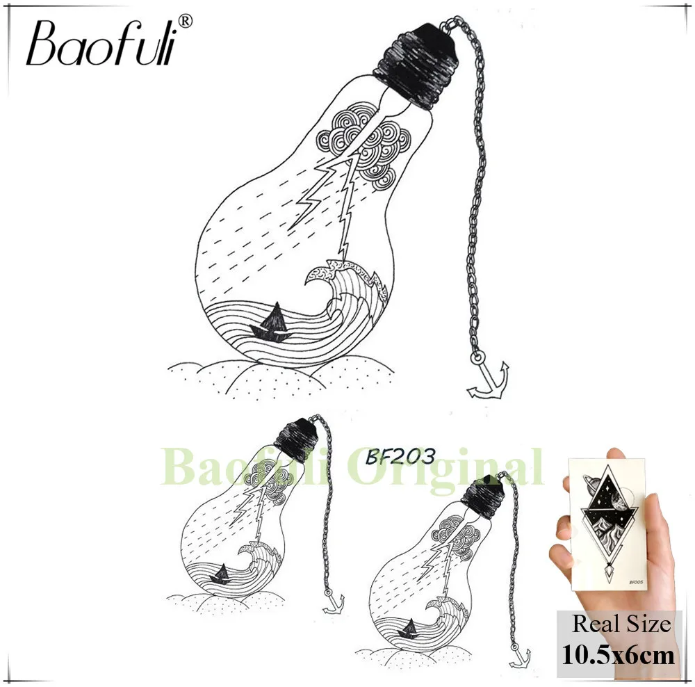 Baofuli Sexy Black Henna Whale Fish Temporary Tattoos Sticker For Women Men Fake Body Art Arm Waterproof Tatoo Sheets | Красота и