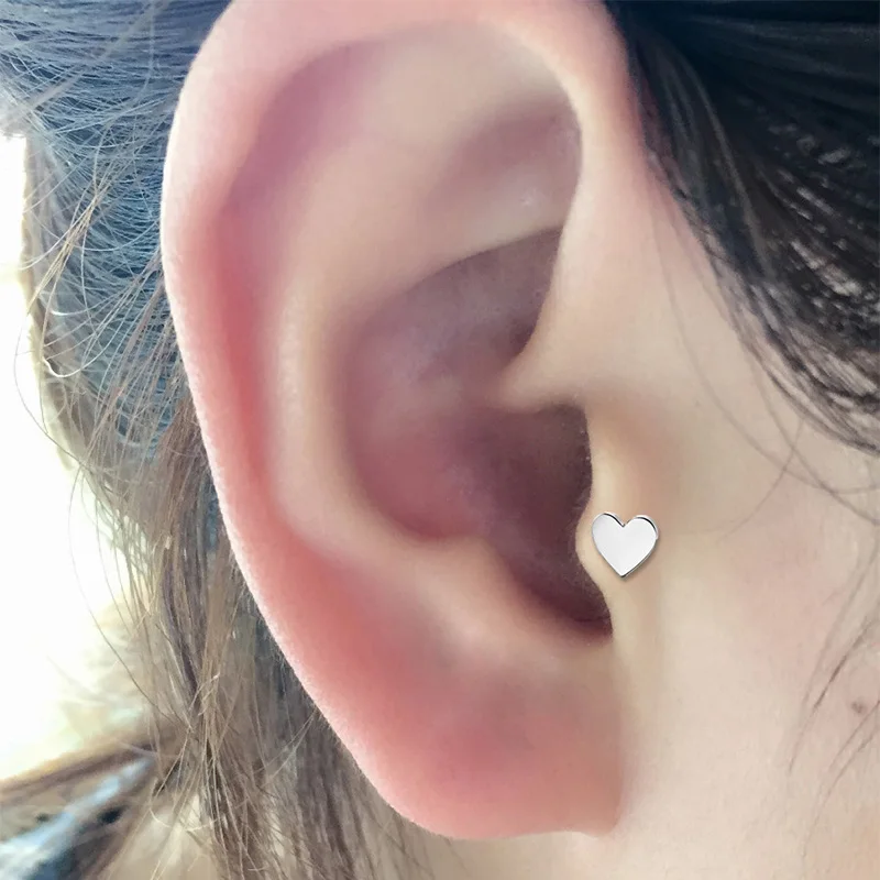 Женские серьги гвоздики из нержавеющей стали в форме сердца ювелирное изделие