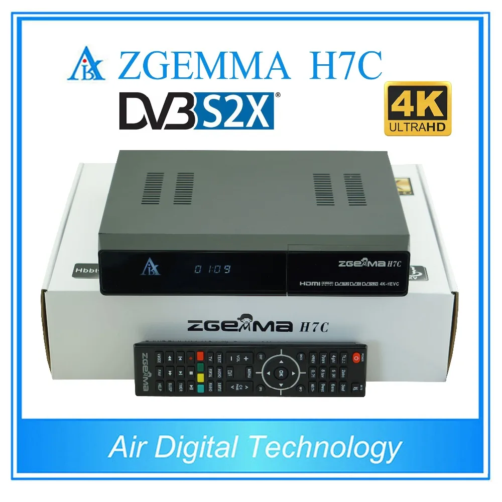 ТВ ресивер zgemma h7c 2 шт./лот 4k ultra hd dvb s2x/s2 + twin t2 & c поддержка мультипотока|receiver dvb|dvb cdvb