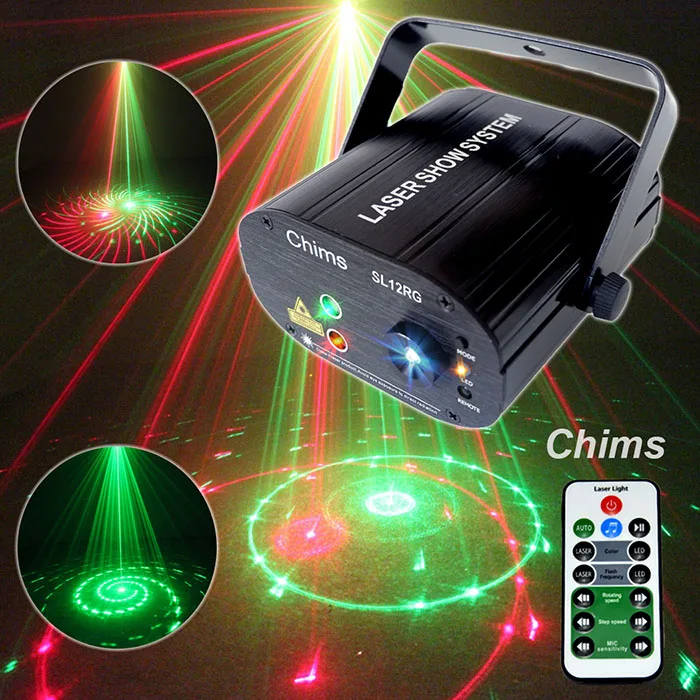 Chims RGB сценический светильник лазерный светильник для вечеринки 96 узор лазерный проектор светодиодный красочный DJ музыка рождество диско шоу танец DJ клуб - Цвет: RG 12 Patterns