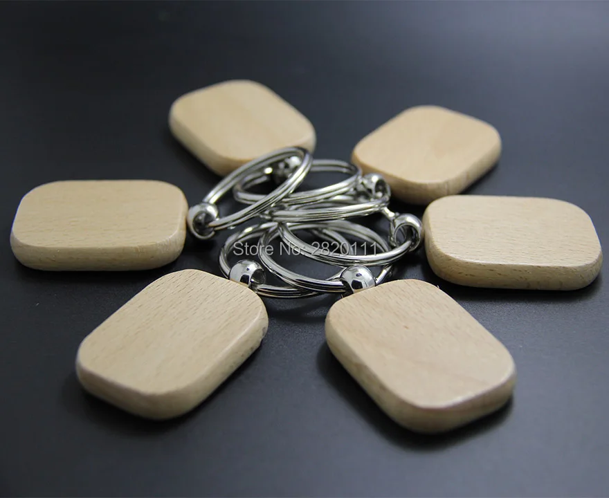 10 шт пустые прямоугольные деревянные брелки DIY продвижение индивидуальные брелки рекламные подарки
