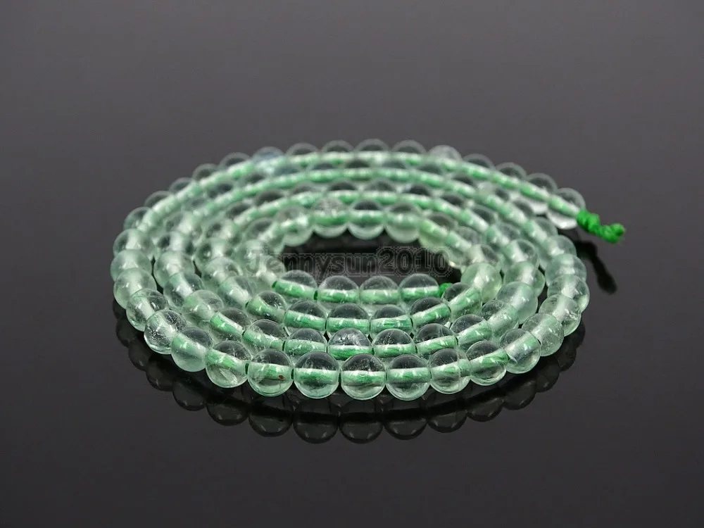 

Grade AAA Natural Green Fluorite Gems Stone 4mm Round Beads 15'' Strand for Jewelry Making Crafts 5 Strands/Pack