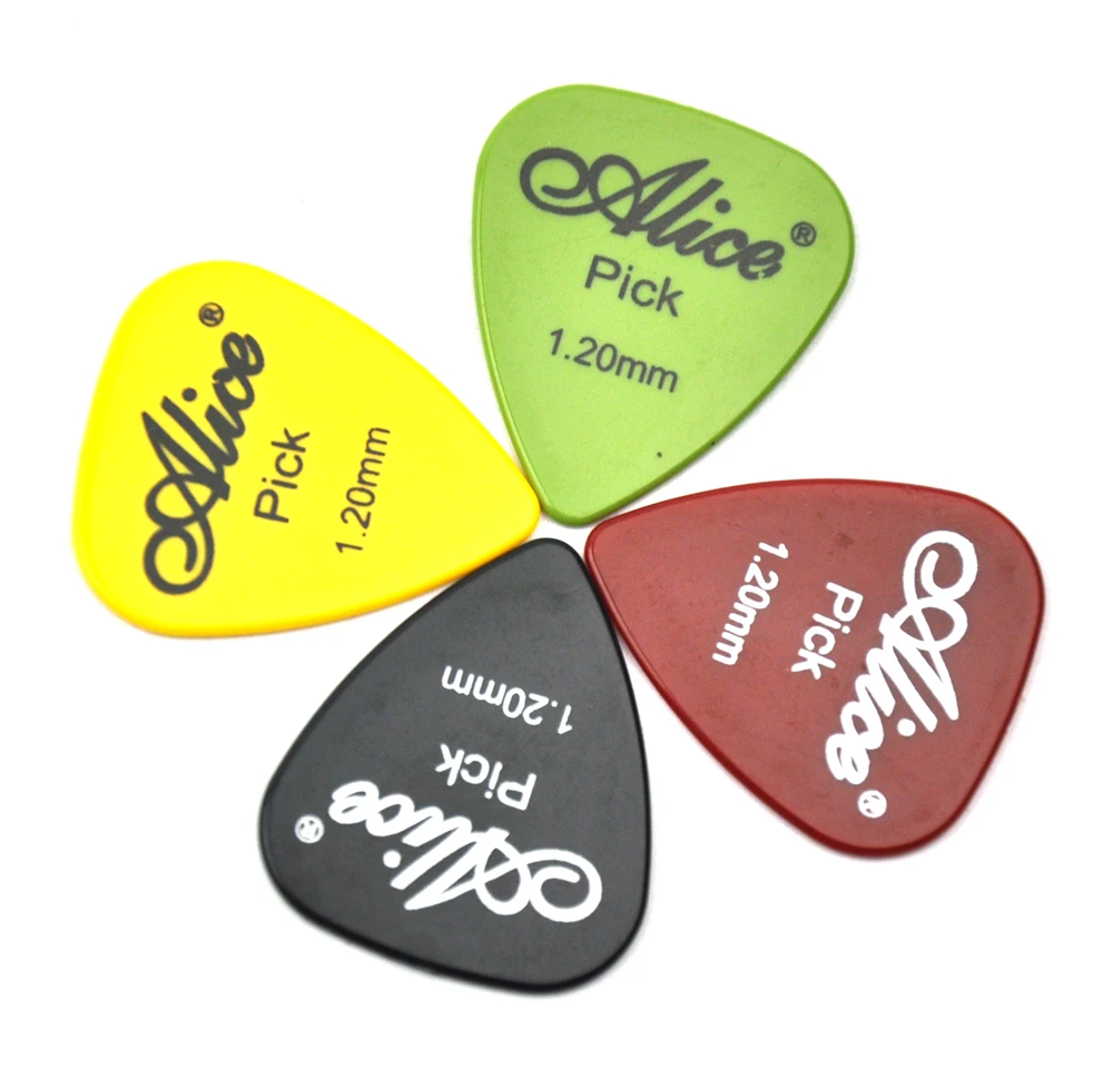 

100pcs Alice Glossy ABS Guitar Picks Plectrums 0.58-1.5mm 6 Gauges Mixed