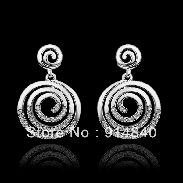 Wholesale - Fashion Jewelry 18K gold plated rhinestone crystal drop earrings christmas gift free shipping | Украшения и