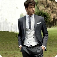 grey mens classic wedding suit male blazers slim fit wedding suits for men costume business prom party 3piece jacketvestpants