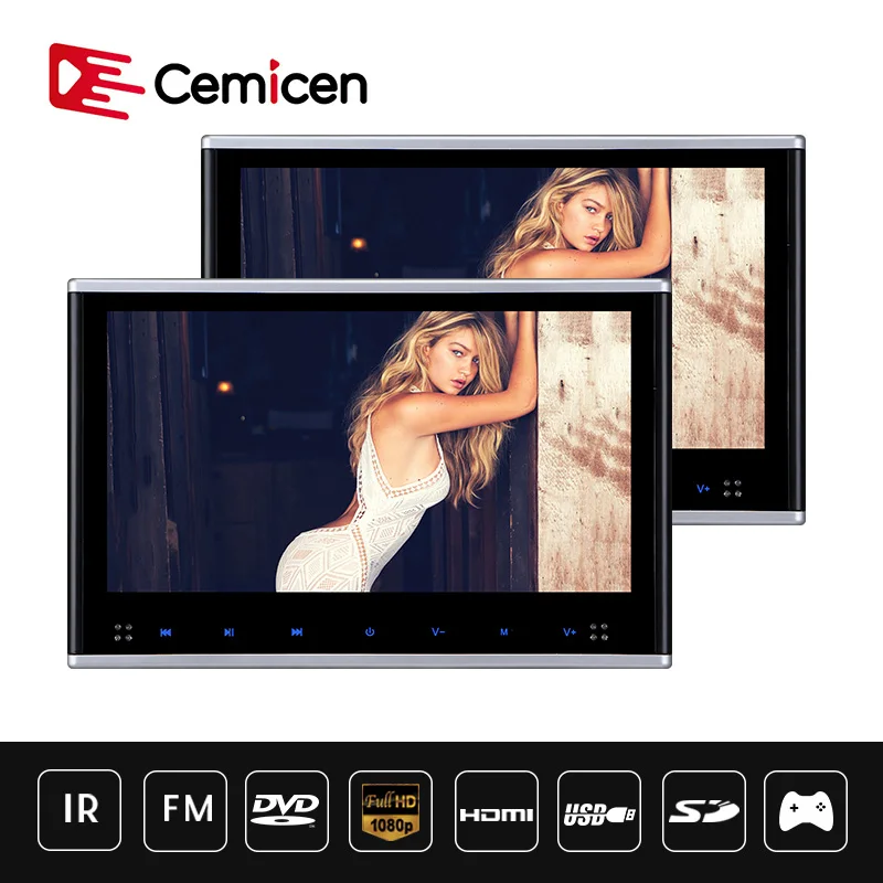 Монитор TFT для подголовника автомобиля с ЖК дисплеем 10 1 дюйма USB/SD/HDMI/DVD/MP5|Мониторы