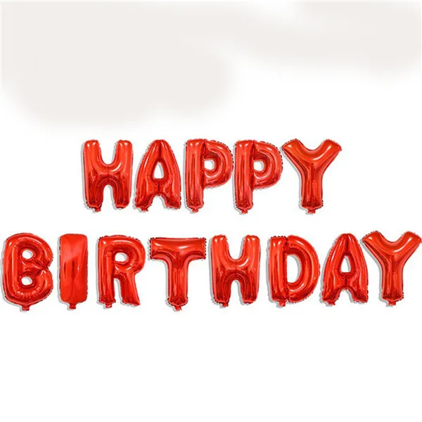 Red Happy Birthday 16 дюймов надпись с днем рождения фольга Воздушные шары розовое золото шары в виде алфавита Feliz cumpleanвечерние OS партии аксессуары Принадлежности для детских праздников - Цвет: Red Happy Birthday