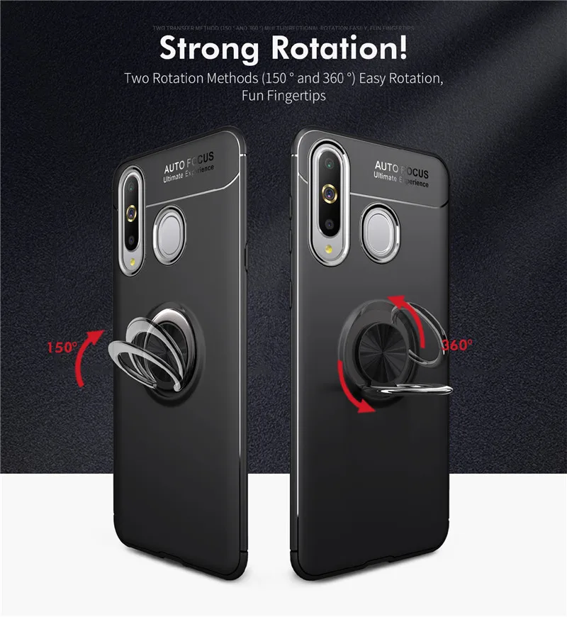 For Samsung Galaxy A9 2018 Case Finger Ring Holder Soft Silicone Matte Cover A8S A7 A6 Plus J4 J6 Prime |