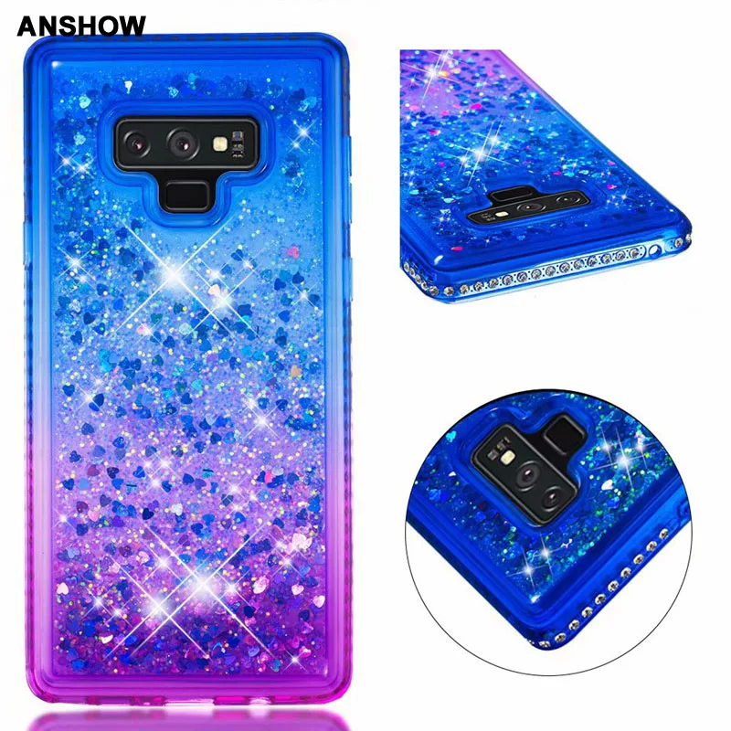 Для LG Q7 Galaxy Note 9 S9 S8 (J3 J7 J8 A6) 2018 P20 Lite сердце Роскошный Металлический зыбучий песок