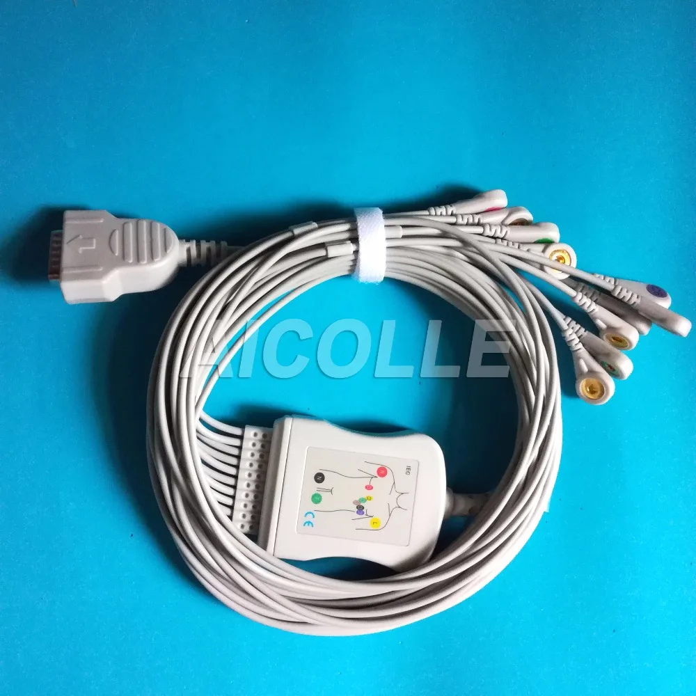 GE MARQUETTE EKG cable 10 lead ecg Snap on terminal | Красота и здоровье