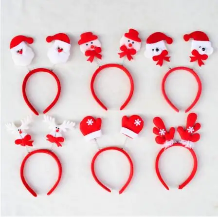 

12pcs/lot Christmas party accessories Santa Claus snowman bear David's deer glove head hoop funny party for children or adult