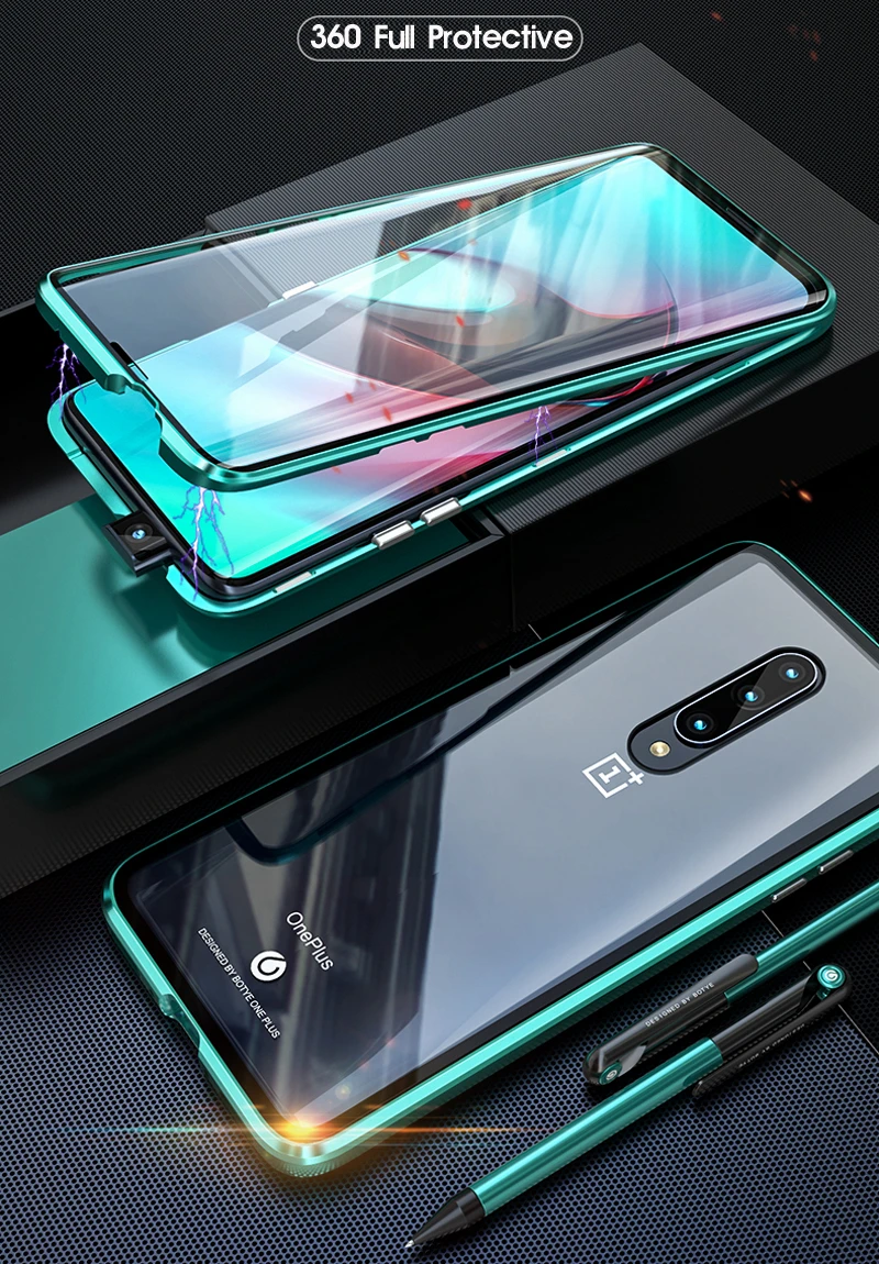 360 Полный корпус стеклянный чехол для телефона One plus 7 Pro Oneplus7 Pro Чехол Передний+ задний магнитное закаленное стекло чехол для Oneplus 7 Pro