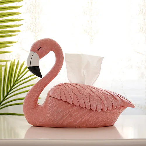 style 1pink Розовый фламинго декорации комнаты коробка ткани гостиной декорации ткани держатель коробки для домашнего декора аксессуары Европа статуя смолы - Цвет: style 1pink