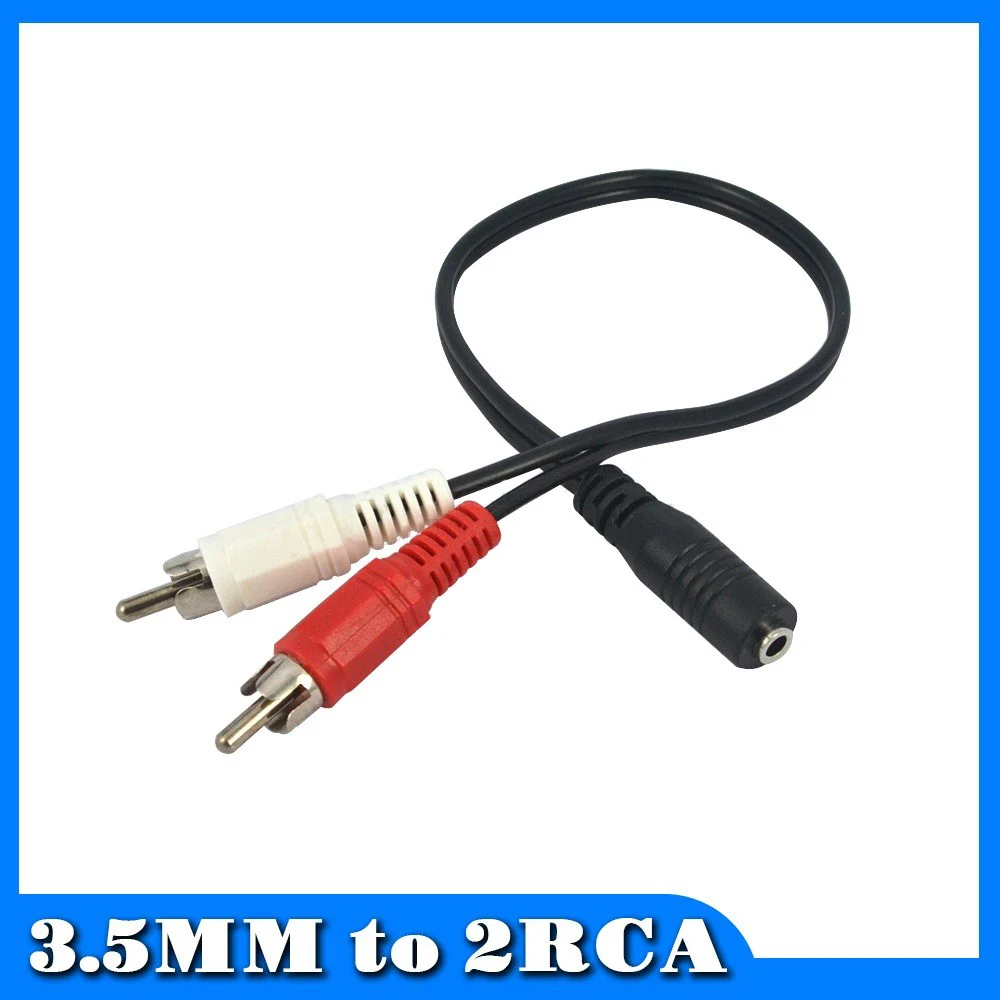 Оптовая продажа универсальный 3 5 мм стерео аудио разъем для 2 RCA наушников Y Кабель