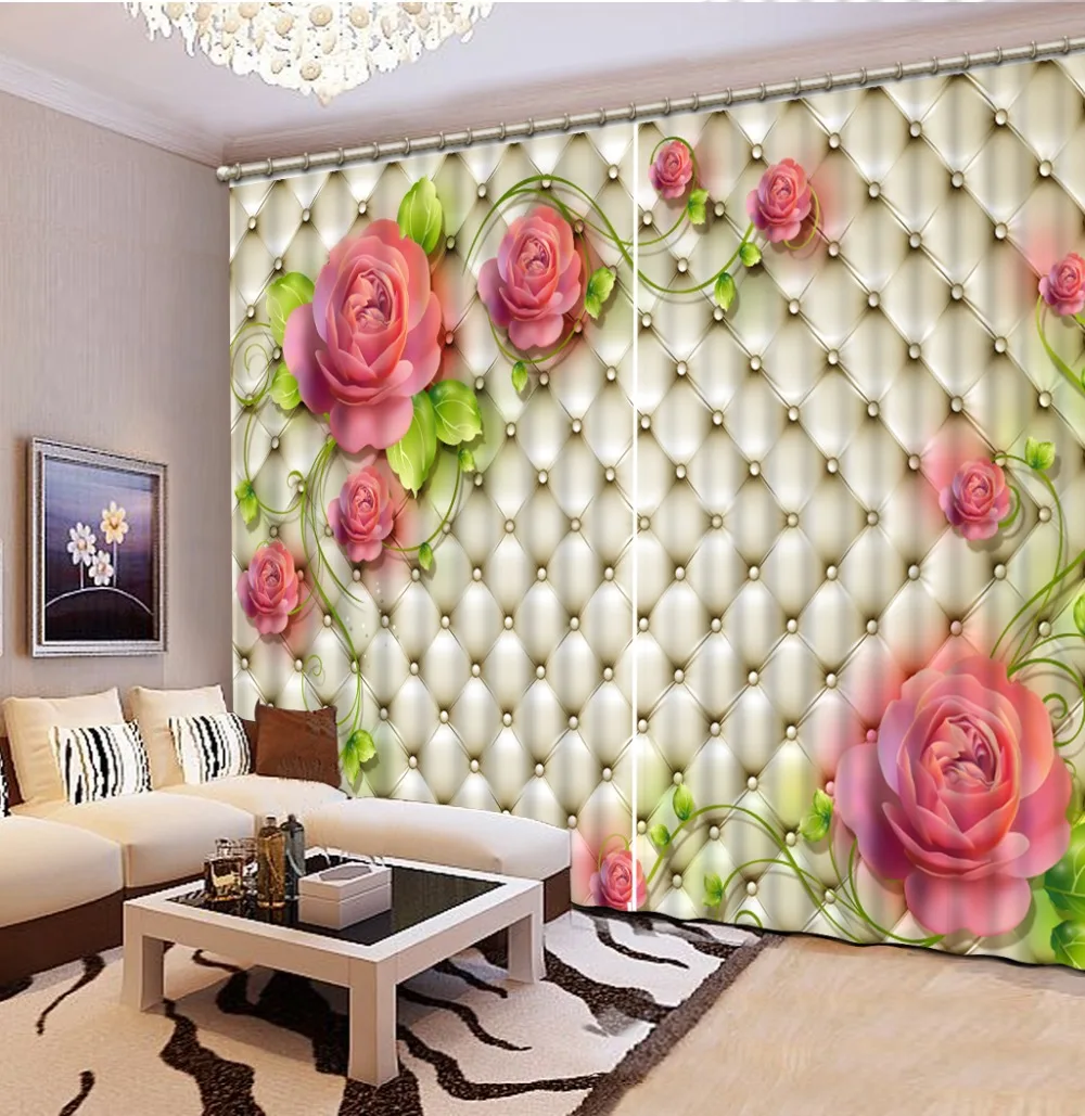 

European soft bag pattern 3D Blackout Curtains For Living room Bedroom home kitchen products Customize 3D Curtain The New
