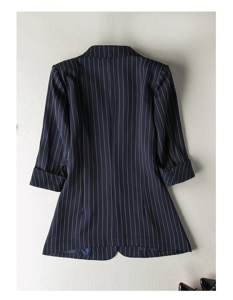 Fashion stripes small suit New high quality Increase size 7XL professional spring summer jacket female Blazers women coat | Женская