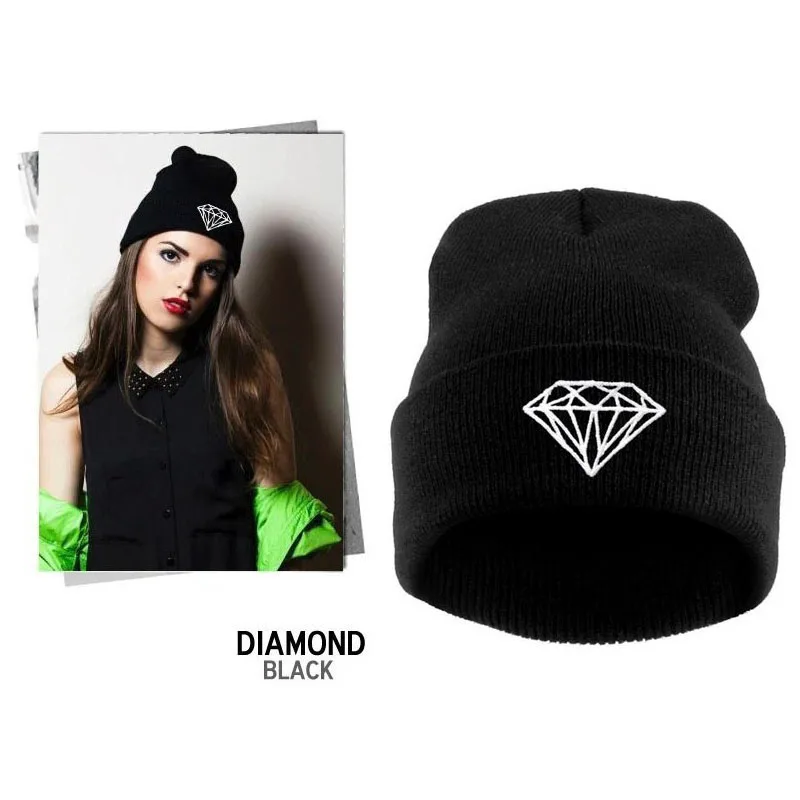 VOGUE Diamond bad hair day knit bonnet winter hat beanies for men women,femme ski skullies,gorros de lana hombre mujer invierno