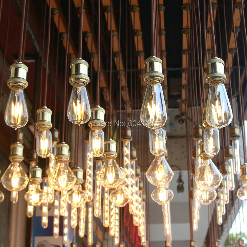Подвесной светильник в стиле ретро vintage edison bulb DIY веревки кулон ресторан бар E27