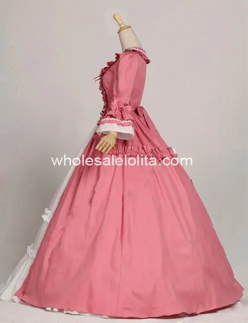 Горячая распродажа полный круг розовый и белый хлопок 19-го века викторианской