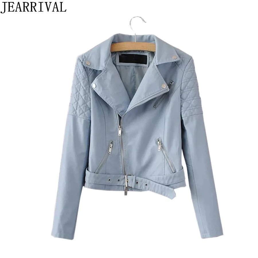 Куртка из искусственной кожи на молнии с карманами Новинка 2018 года Весенняя