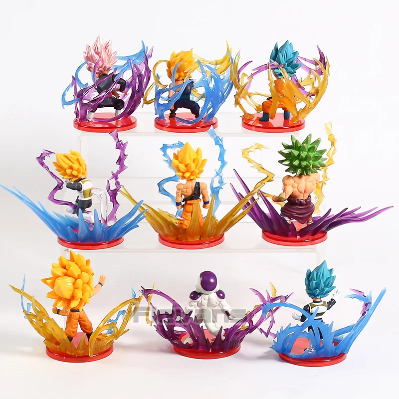 Dragon Ball Супер Saiyan Broly синий черный сын Гоку Гохан Вегета Фриза коллекционные ПВХ Фигурки игрушки 9 шт./компл