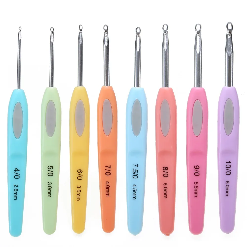 8 шт./компл. Алюминиевые крючки для вязания набор спиц с мягкой ручкой 2 5 мм 6