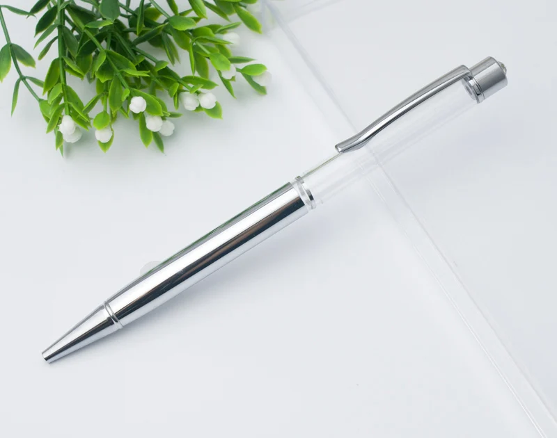 15 Silverplating Высококачественные, для творчества Сделано Кристалл Цветной шариковая ручка металл пустая ручка день рождения подарок ко Дню Святого Валентина цвет опт - Цвет: 15 Silverplating