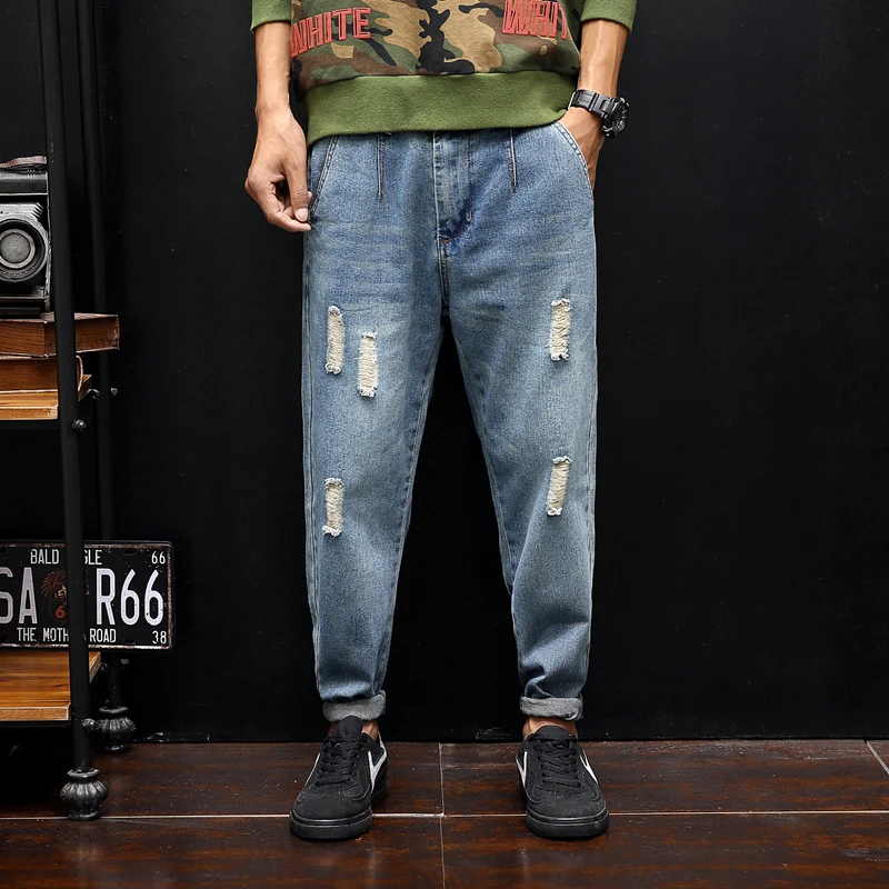Новые мужские модные штаны мешковатые jeansQT6021-1-356 | Мужская одежда